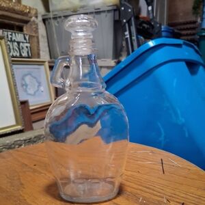 Clear Glass Decanter with Handle